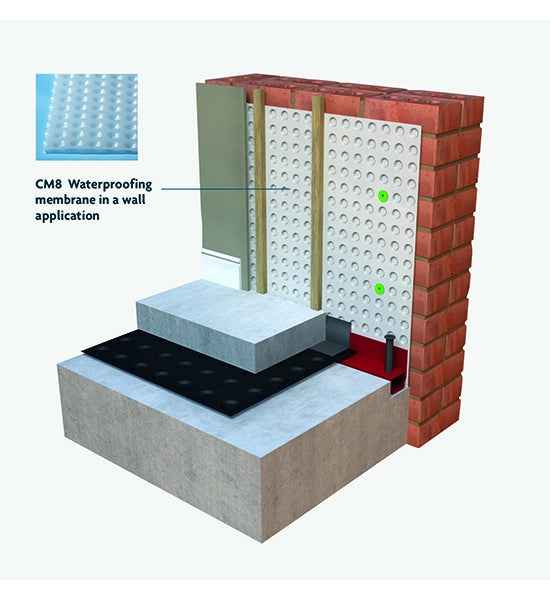 WYKAMOL CM8 CAVITY DRAIN MEMBRANE CLEAR (2m x 20m Roll)