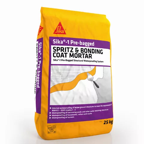 SIKA 1 PRE-BAGGED SPRITZ MORTAR (25KG) image 0