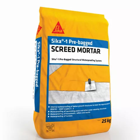 SIKA 1 PRE-BAGGED SCREED MORTAR (25KG) image 0